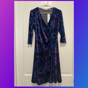 Soft Surroundings V-Neck Dress in Blue and Purple
